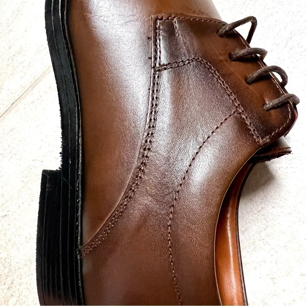 NWOT Giorgio Brutini Hubert Plain Toe dark brown ombré Oxford shoes men size 11